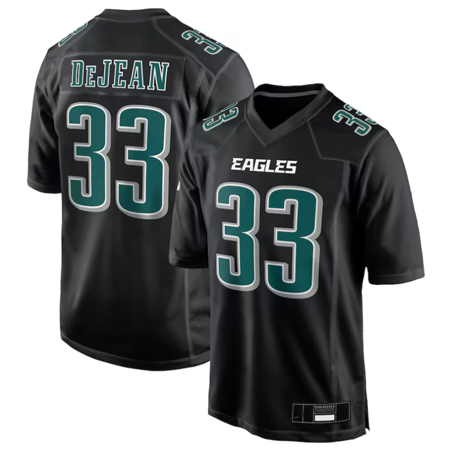 Trusc P.Eagles #33 Cooper DeJean Player Carbon Black Super Bowl LIX Fashion Game Player Stitched Jerseys