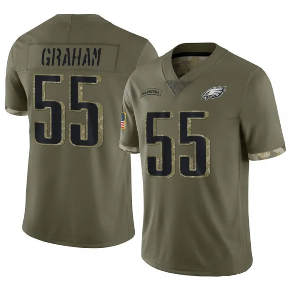 Trusc P.Eagles #55 Brandon Graham Player Salute To Service Olive Stitched Jerseys
