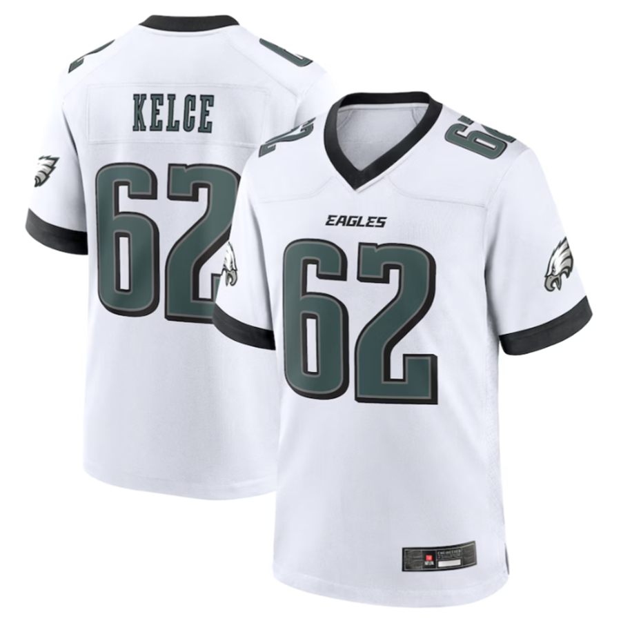 Trusc P.Eagles #62 Jason Kelce White White Game Stitched American Stitched Jerseys