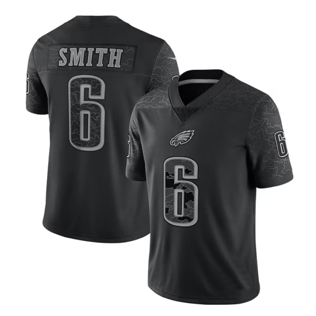 Trusc P.Eagles #6 DeVonta Smith Player Black REFLECTIVE Limited Stitched Jerseys