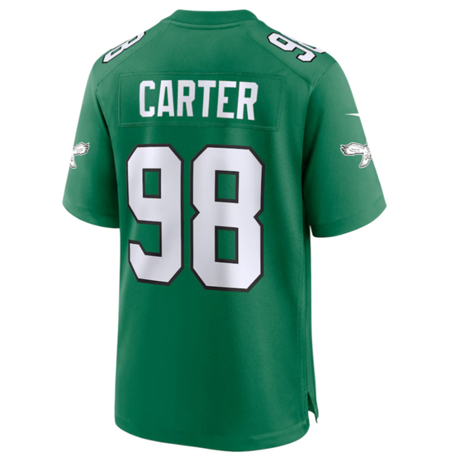 Trusc P.Eagles #98 Jalen Carter Green Alternate Game American Stitched Jerseys