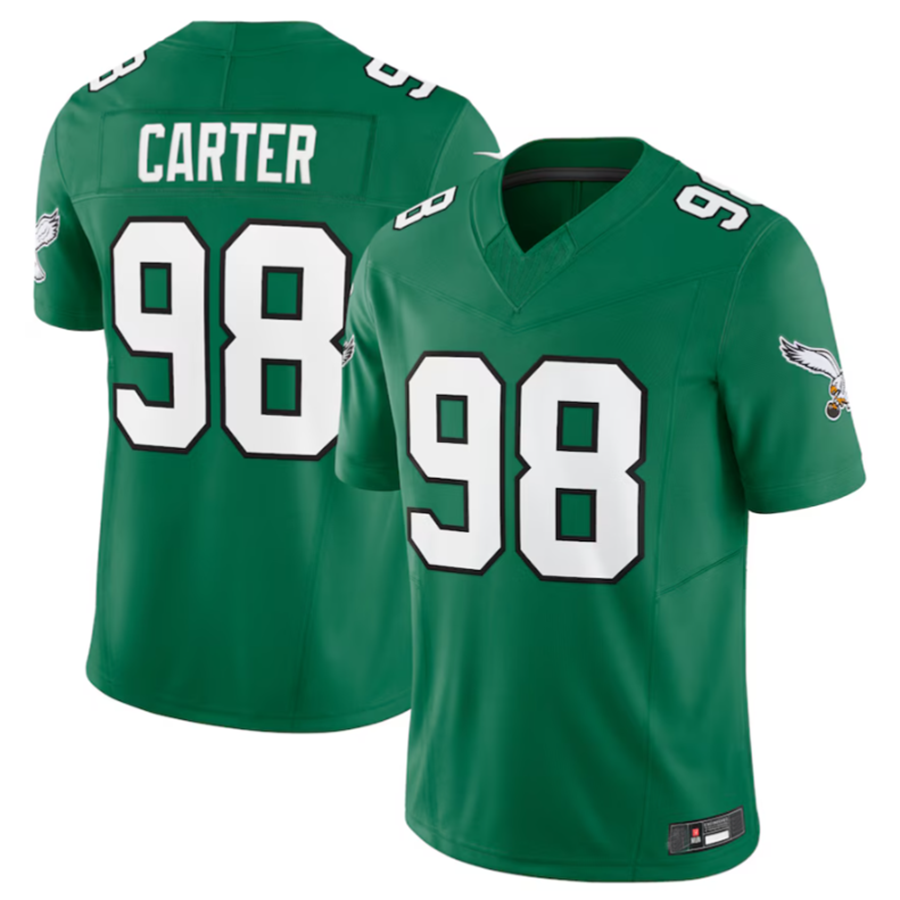 Trusc P.Eagles #98 Jalen Carter Green Alternate Vapor F.U.S.E. Limited Stitched American Stitched Jerseys