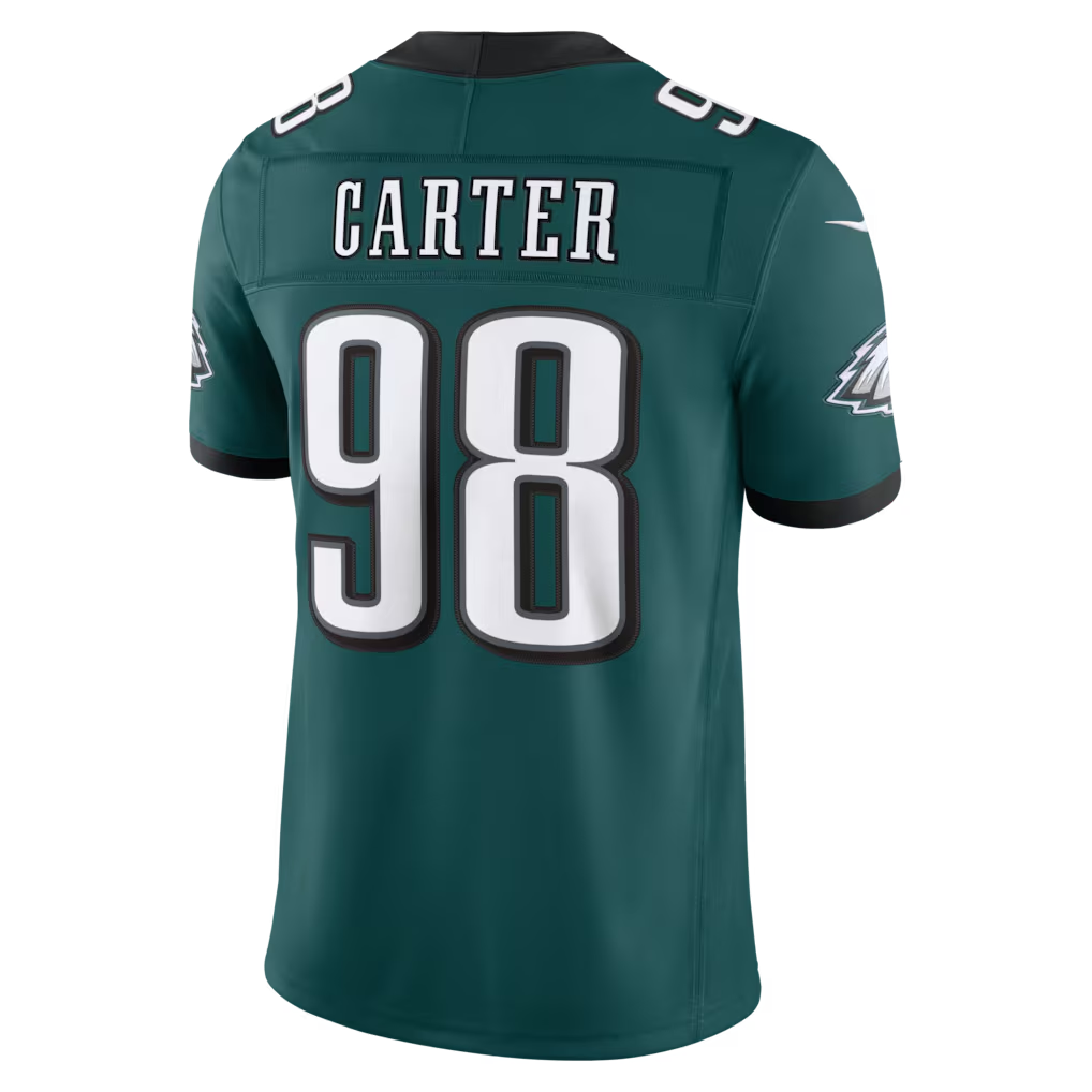 Trusc P.Eagles #98  Jalen Carter Midnight Green Team Vapor F.U.S.E. Stitched Limited Jerseys