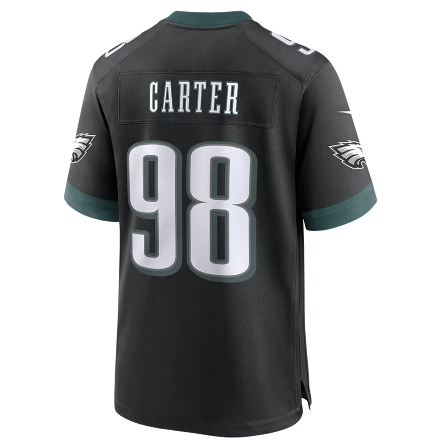 Trusc P.Eagles #98 Jalen Carter Player Black Home Game Stitched Jerseys
