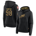 Trusc P.Eagles #98 Jalen Carter Player Black Military Hoodie Game Stitched Jerseys