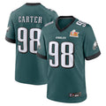 Trusc P.Eagles #98 Jalen Carter Player Midnight Green Super Bowl LIX Game Stitched Jerseys