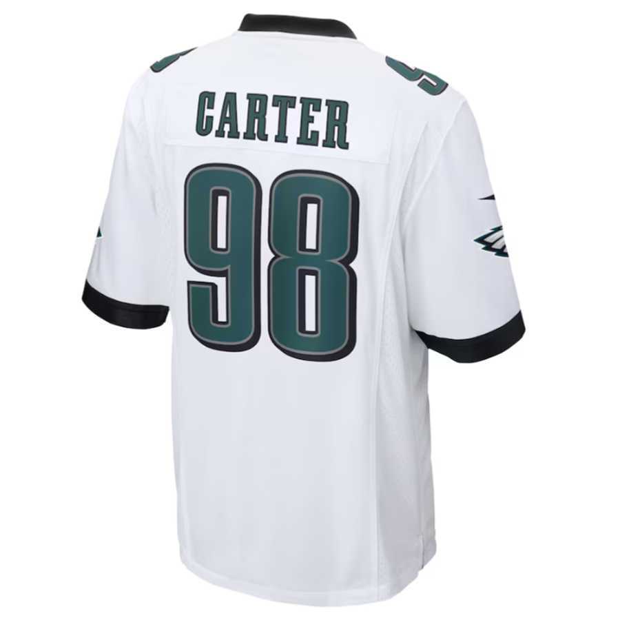 Trusc P.Eagles #98 Jalen Carter White Game Jersey Stitched American Stitched Jersey