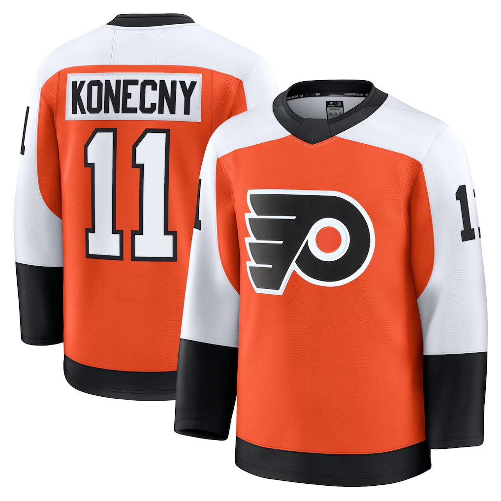 Trusc P.Flyers #11 Travis Konecny Burnt Orange Home Premium Jerseys