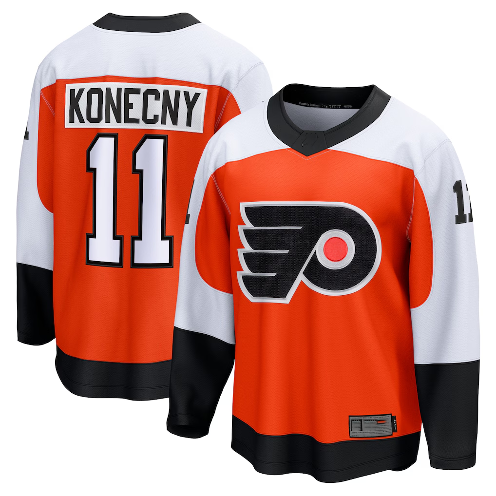Trusc P.Flyers #11 Travis Konecny Orange Home Breakaway Jerseys