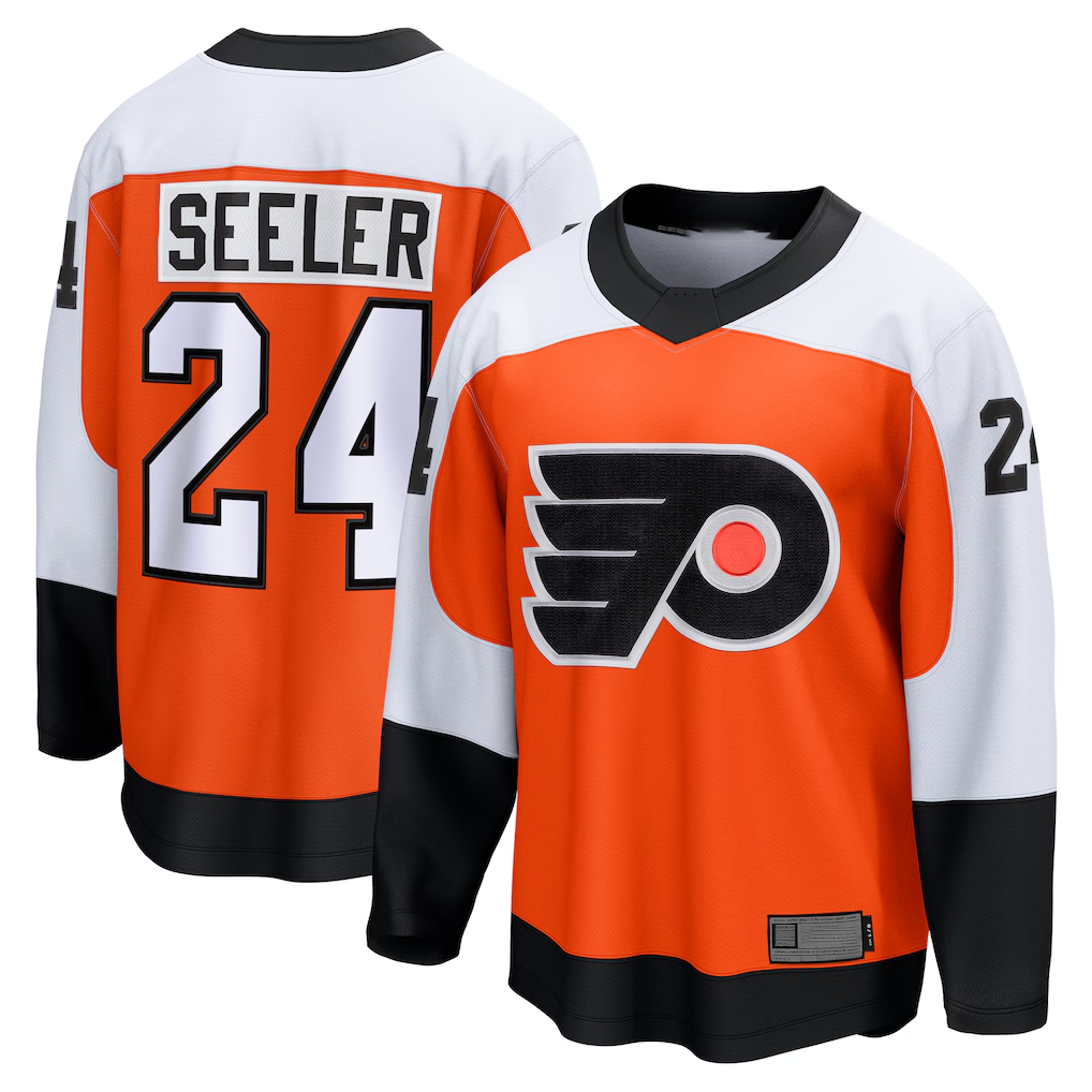 Trusc P.Flyers #24 Nick Seeler Orange Home Practice Jerseys
