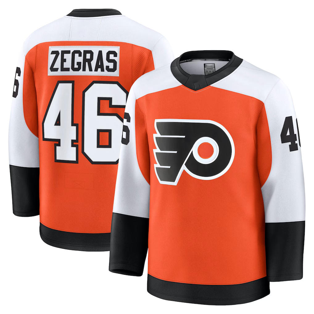 Trusc P.Flyers #46 Trevor Zegras Orange Home Breakaway Jerseys