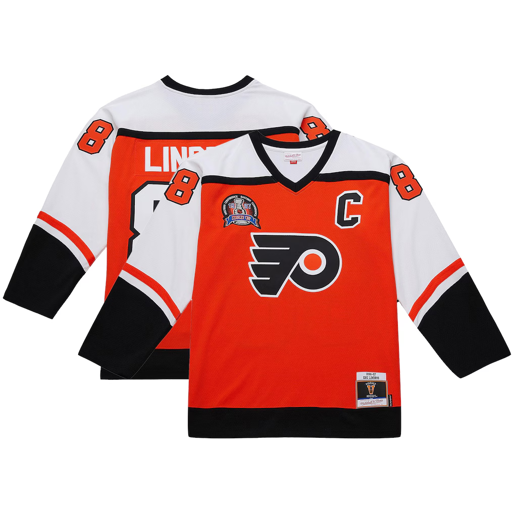 Trusc P.Flyers #88 Eric Lindros Mitchell & Ness Orange Big & Tall 1996?97 Blue Line 2.0 Jerseys