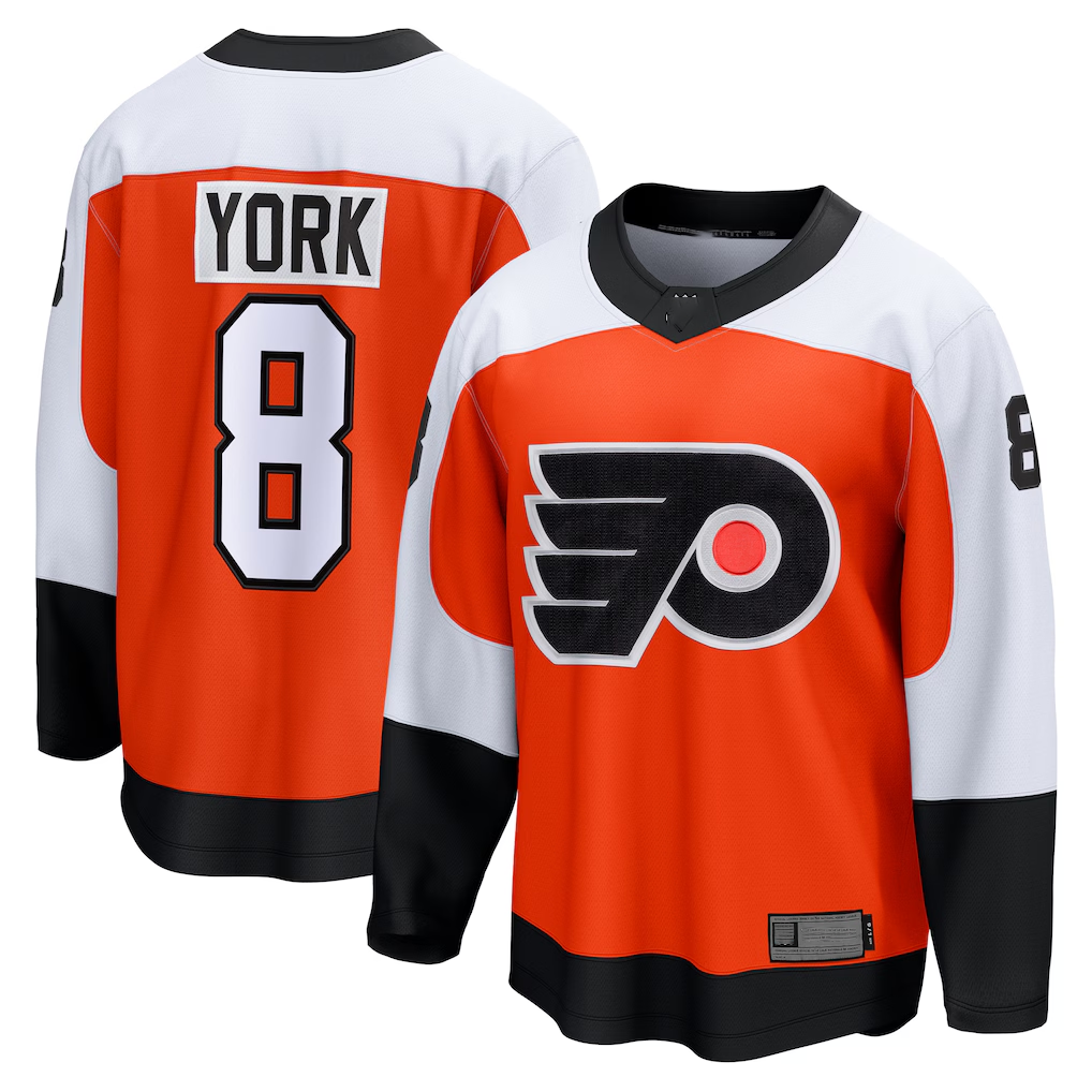Trusc P.Flyers #8 Cam York Orange Home Breakaway Jerseys