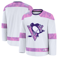 Trusc P.Penguins White 2024 Hockey Fights Cancer Practice Jerseys