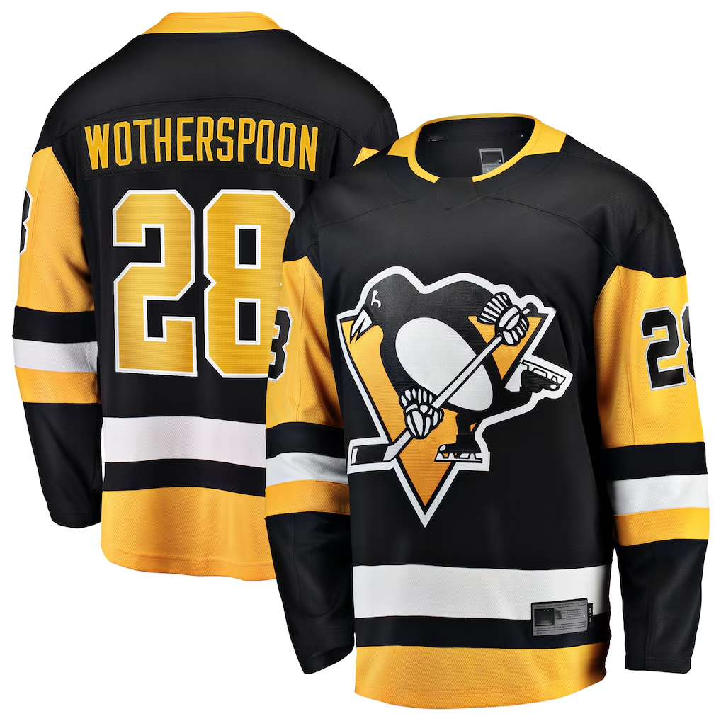 Trusc P.Penguins #28 Parker Wotherspoon Black Home Breakaway Jerseys