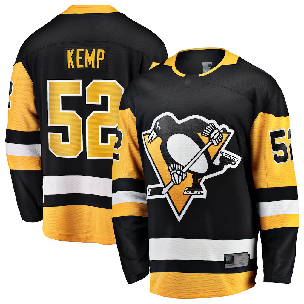 Trusc P.Penguins #52 Philip Kemp Black Home Breakaway Jerseys