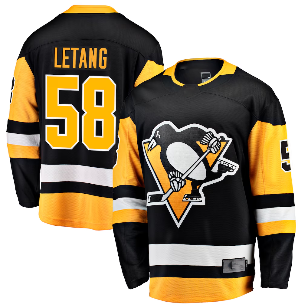 Trusc P.Penguins #58 Kris Letang Black Home Breakaway Jerseys