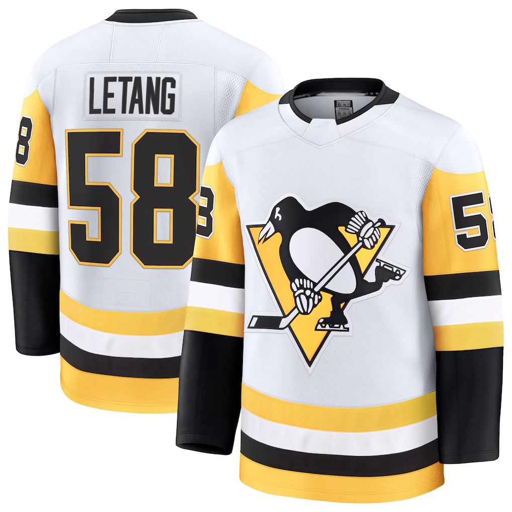 Trusc P.Penguins #58 Kris Letang White Premium Jerseys