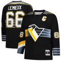 Trusc P.Penguins #66 Mario Lemieux Mitchell & Ness Black 1996-97 Blue Line 2.0 Jerseys