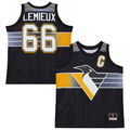 Trusc P.Penguins #66 Mario Lemieux Mitchell & Ness Black Maxxed Out Fashion Basketball Jerseys
