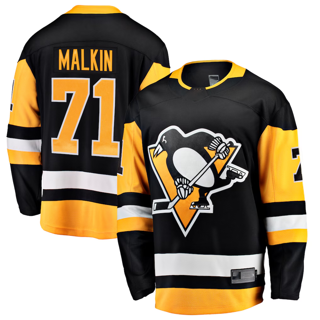 Trusc P.Penguins #71 Evgeni Malkin Black Home Breakaway Jerseys