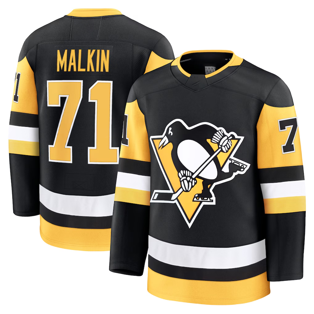 Trusc P.Penguins #71 Evgeni Malkin Black Home Premium Jerseys