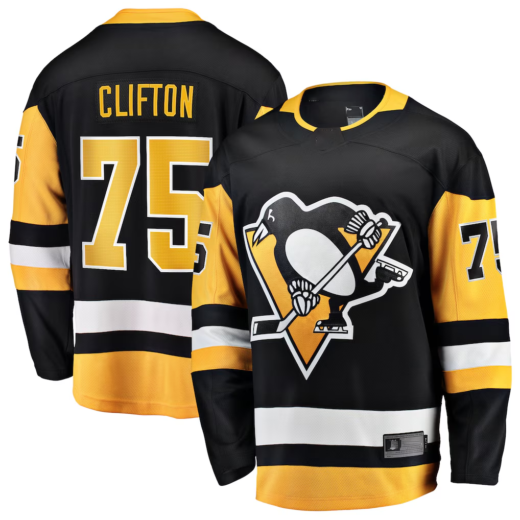 Trusc P.Penguins #75 Connor Clifton Black Home Breakaway Jerseys