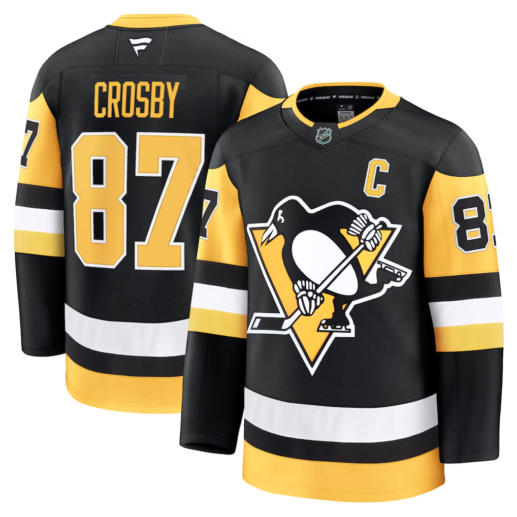Trusc P.Penguins #87 Sidney Crosby Black Home Premium Jerseys