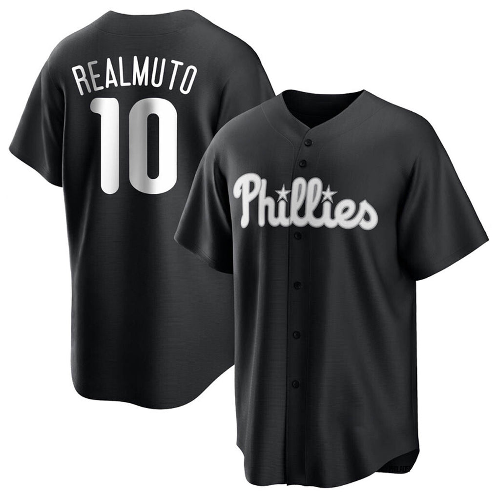 Trusc P.Phillies #10 J.T. Realmuto Player Black Alt Fashion Home Game Stitched Jerseys