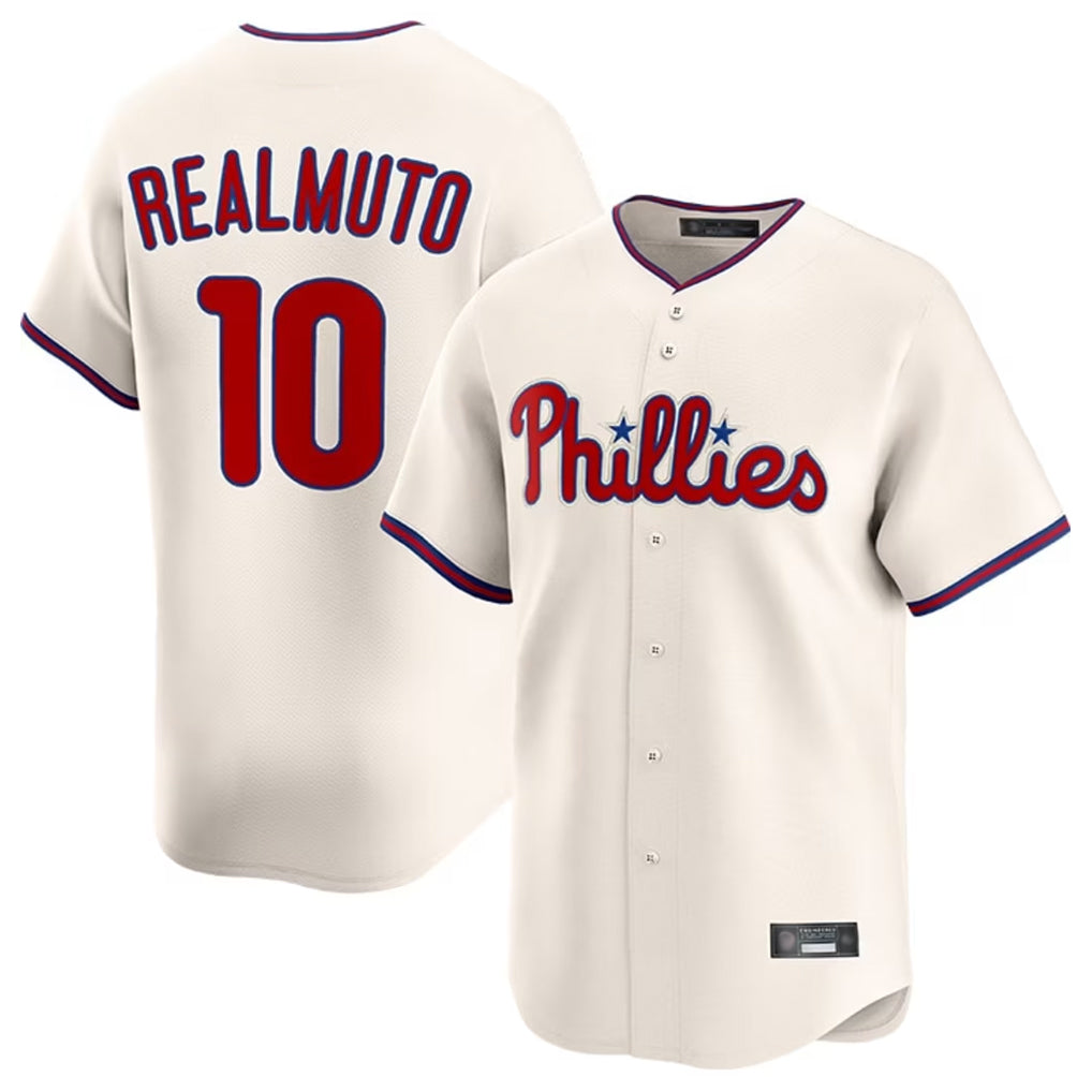 Trusc P.Phillies #10 J.T. Realmuto Player Cream Home Limited Stitched Jerseys