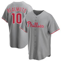 Trusc P.Phillies #10 J.T. Realmuto Player Gray Game Stitched Jerseys
