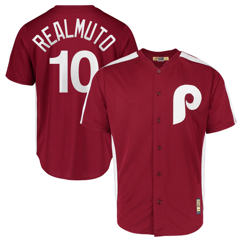 Trusc P.Phillies #10 J.T. Realmuto Player Red Cooperstown Collection Limited Home Stitched Jerseys