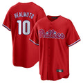 Trusc P.Phillies #10 J.T. Realmuto Player Red Home Game Stitched Jerseys
