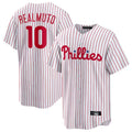 Trusc P.Phillies #10 J.T. Realmuto Player White Home Game Stitched Jerseys