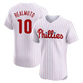Trusc P.Phillies #10 J.T. Realmuto Player White Home Limited Elite Stitched Jerseys