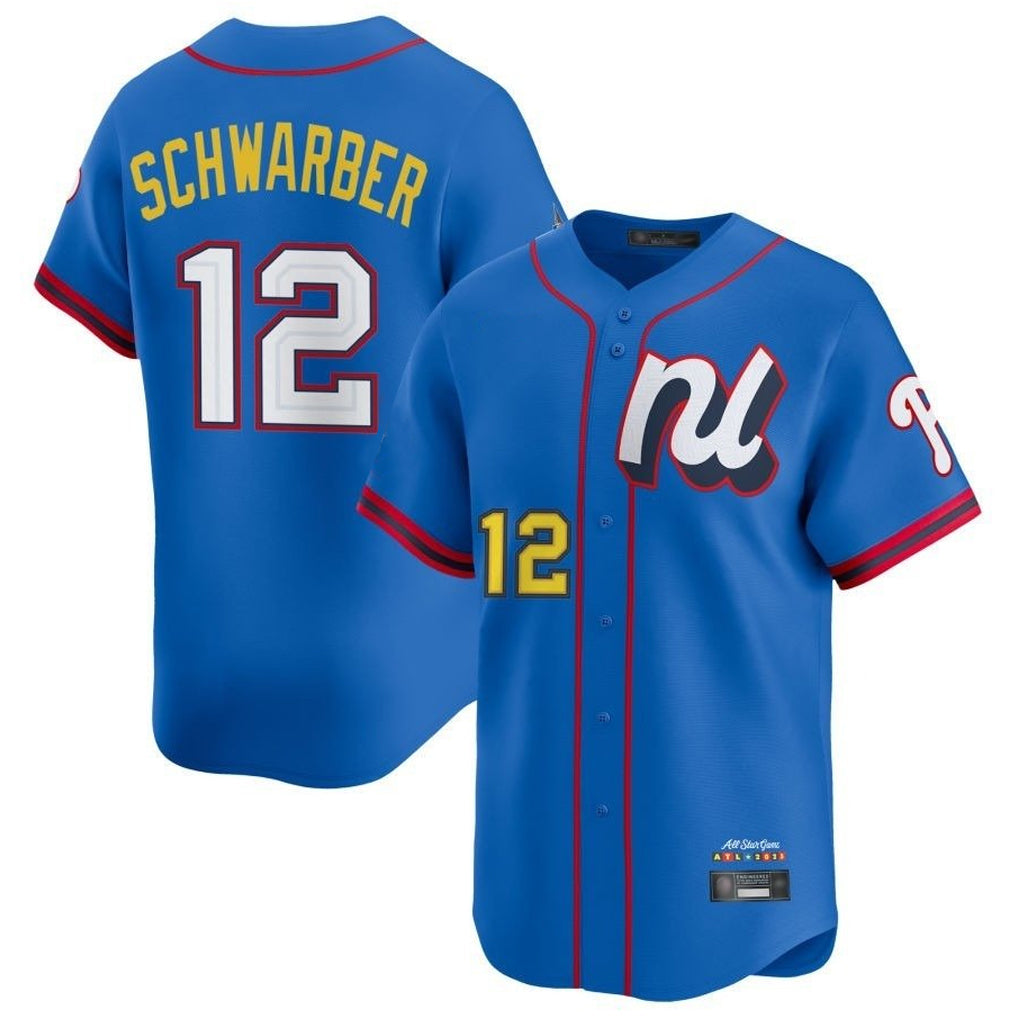 Trusc P.Phillies #12 Kyle Schwarber Player Blue National League All-star Game Limited Stitched Jerseys