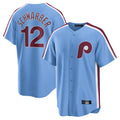 Trusc P.Phillies #12 Kyle Schwarber Player Light Blue Home Game Stitched Jerseys