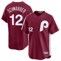 Trusc P.Phillies #12 Kyle Schwarber Player Red Cooperstown Collection Limited Home Stitched Jerseys