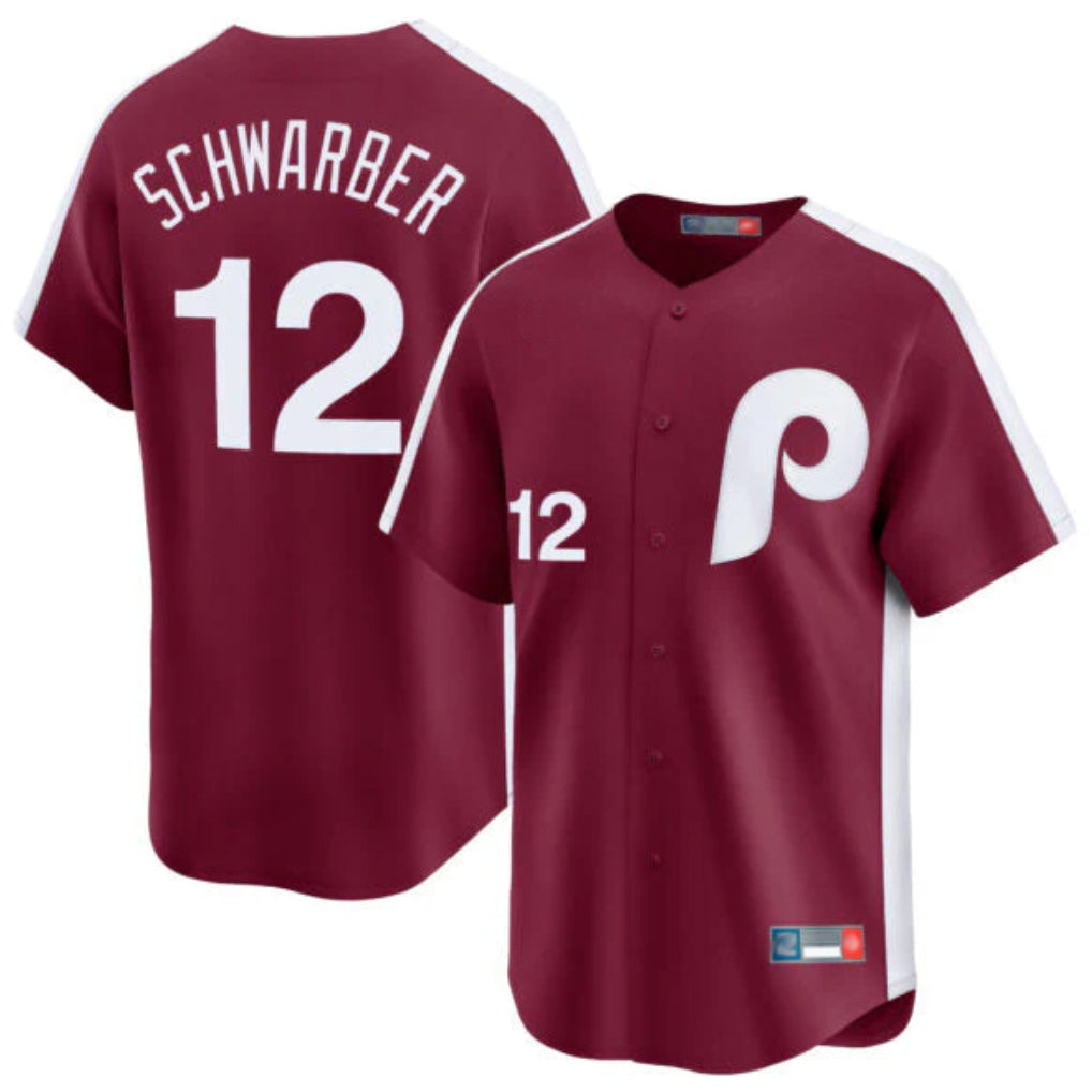 Trusc P.Phillies #12 Kyle Schwarber Player Red Cooperstown Collection Limited Home Stitched Jerseys