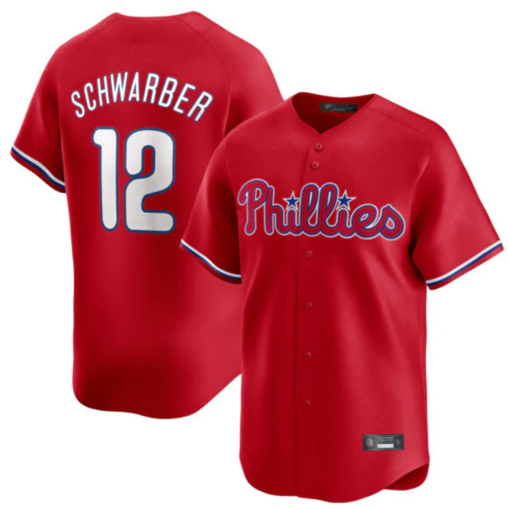 Trusc P.Phillies #12 Kyle Schwarber Player Red Home Limited Stitched Jerseys