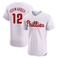 Trusc P.Phillies #12 Kyle Schwarber Player White Home Limited Elite Stitched Jerseys