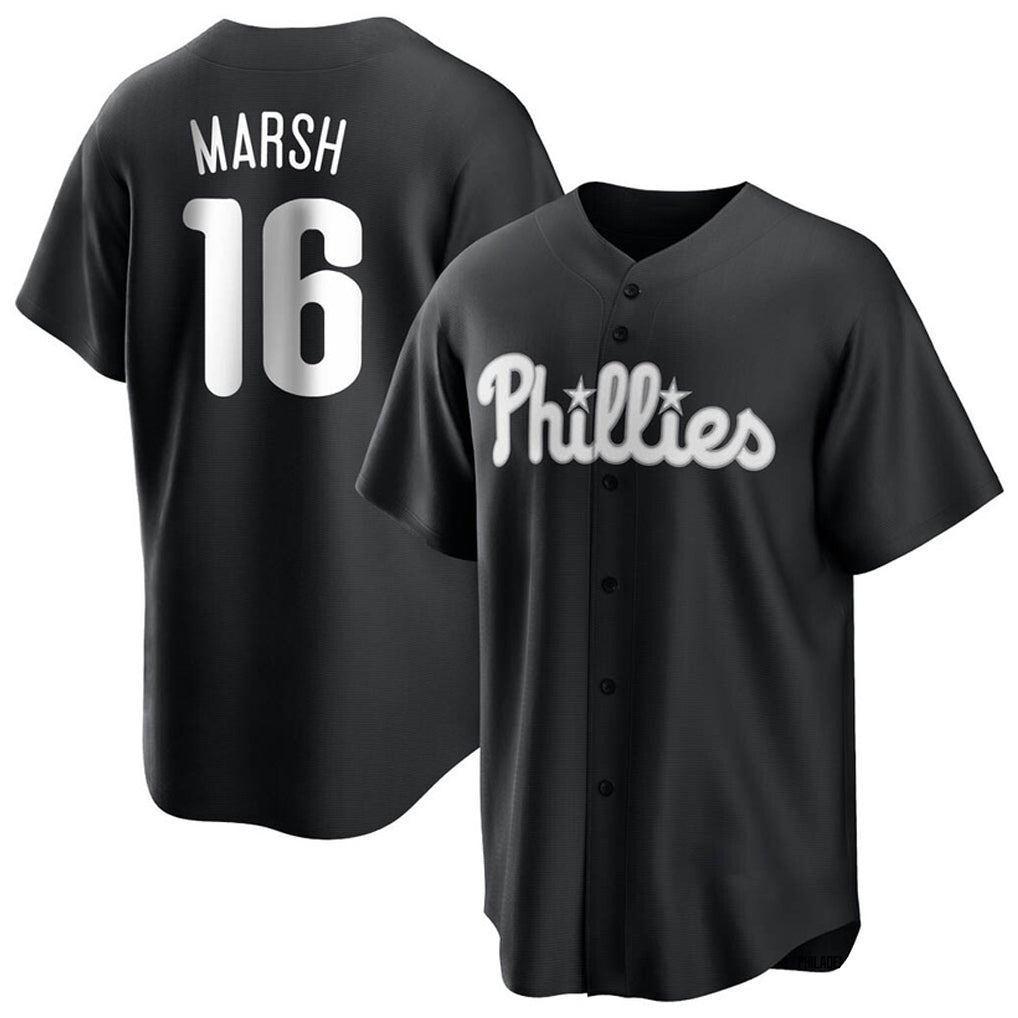 Trusc P.Phillies #16 Brandon Marsh Player Black Alt Fashion Home Game Stitched Jerseys