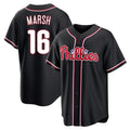 Trusc P.Phillies #16 Brandon Marsh Player Black Fashion Out Home Game Stitched Jerseys