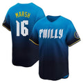 Trusc P.Phillies #16 Brandon Marsh Player Blue City Connect Home Limited Stitched Jerseys