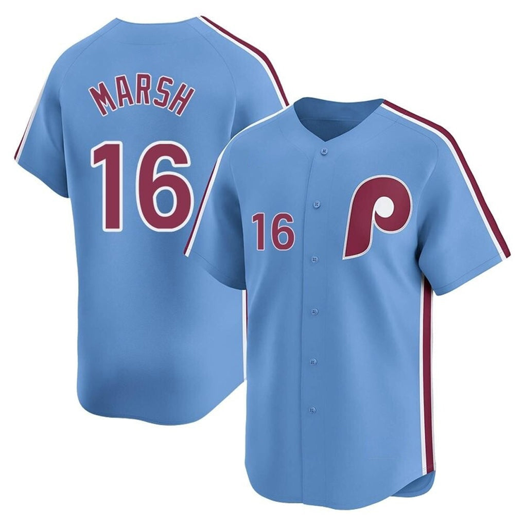Trusc P.Phillies #16 Brandon Marsh Player Light Blue Game Stitched Jerseys