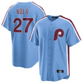 Trusc P.Phillies #27 Aaron Nola Player Light Blue Home Game Stitched Jerseys