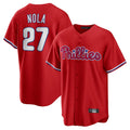 Trusc P.Phillies #27 Aaron Nola Player Red Home Game Stitched Jerseys