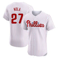 Trusc P.Phillies #27 Aaron Nola Player White Home Limited Elite Stitched Jerseys