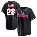 Trusc P.Phillies #28 Alec Bohm Player Black Fashion Out Home Game Stitched Jerseys