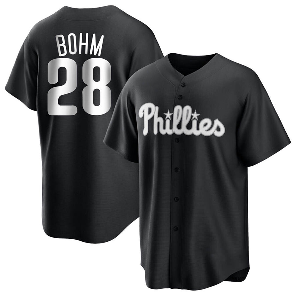 Trusc P.Phillies #28 Alec Bohm Player Black Home Game Stitched Jerseys